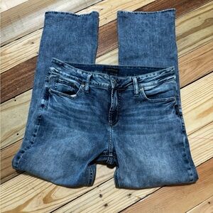 Silver Jeans Women's Straight Leg Washed Blue Denim